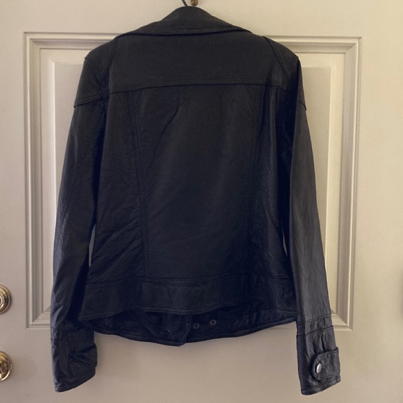 Neiman Marcus Exclusive Lamb Leather Moto Jacket/Black/Size L/EUC!/WORN ONCE!!! - Picture 3 of 5